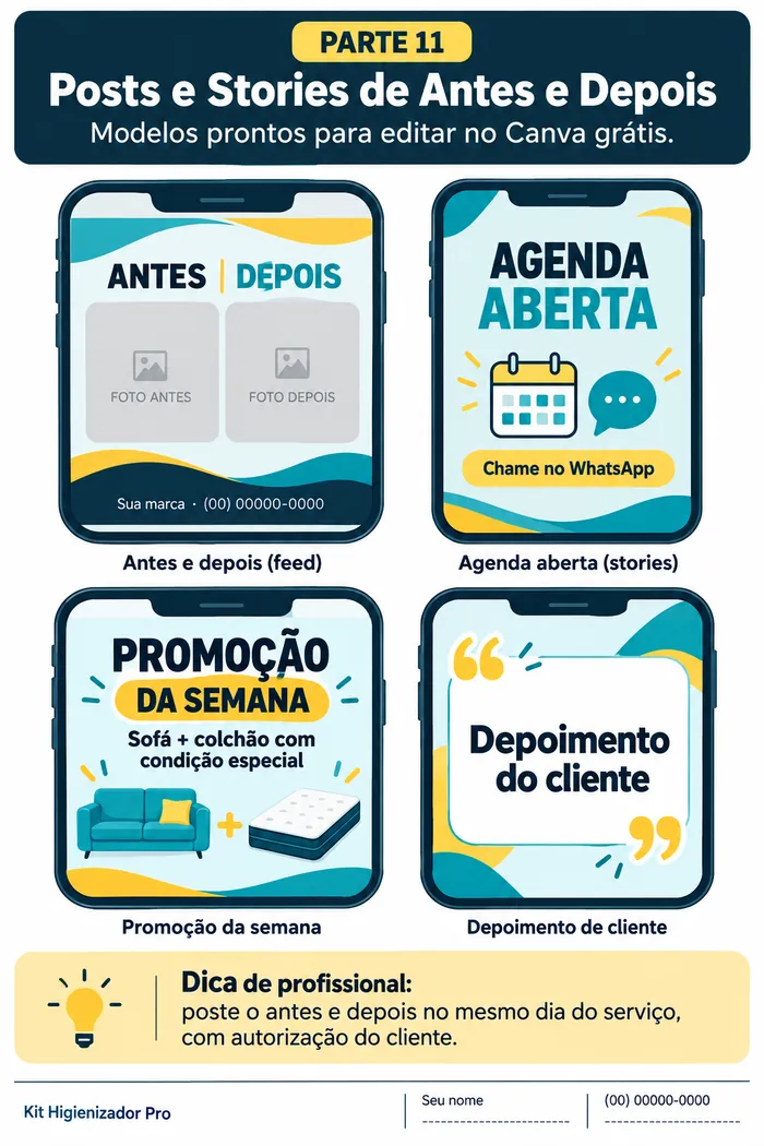 Posts e Stories de Antes e Depois